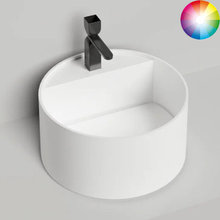 Раковина Salini Armonia Round Top 02 130412T1GRH, 45 см, из искусственного камня S-Sense, белый глянцевый, покраска RAL снаружи