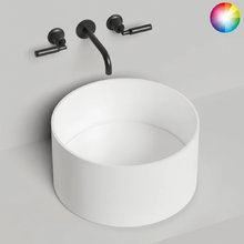 Раковина Salini Armonia Round 02 130422MRH, 45 см, из искусственного камня S-Stone, белый матовый, покраска по RAL снаружи