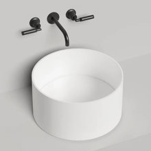 Раковина Salini Armonia Round 02 130412GRH, 45 см, из искусственного камня S-Sense, белый глянцевый, покраска по RAL снаружи