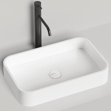 Раковина накладная Salini Callista 01 1101204SM, 54,5 х 34,5 х 10 см, из искусственного камня S-Stone, белый матовый