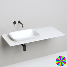 Раковина полувстраиваемая Salini Marea 1802202MRH 02, 59,8 х 39,8 х 16,5 см, из искусственного камня S-Stone, белый матовый, покраска по RAL снаружи