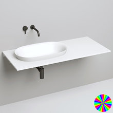 Раковина полувстраиваемая Salini Marea 1802201MRH 01, 64,5 х 38,7 х 16,5 см, из искусственного камня S-Stone, белый матовый, покраска по RAL снаружи