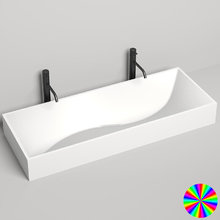 Раковина накладная Salini Sonata 1401201MRF, 119,5 х 45 х 18 см, из искусственного камня S-Stone, белый матовый, покраска по RAL полностью