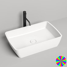 Раковина накладная Salini Gloria 1102212MRH 11, 65 х 40 х 14,5 см, из искусственного камня S-Stone, белый матовый, покраска по RAL снаружи