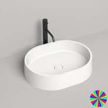 Раковина накладная Salini Gloria 1102211MRF 10, 56 х 44 х 12,5 см, из искусственного камня S-Stone, белый матовый, покраска по RAL полностью