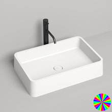 Раковина накладная Salini Gloria 1102207MRF 07, 59,5 х 39,5 х 12,5 см, из искусственного камня S-Stone, белый матовый, покраска по RAL полностью