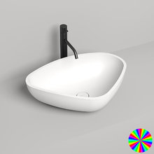 Раковина накладная Salini Gloria 1102206MRH 06, 56 х 39 х 16,5 см, из искусственного камня S-Stone, белый матовый, покраска по RAL снаружи