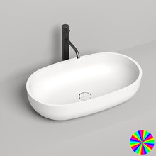 Раковина накладная Salini Gloria 1102205MRH 05, 64 х 38,5 х 14,5 см, из искусственного камня S-Stone, белый матовый, покраска по RAL снаружи