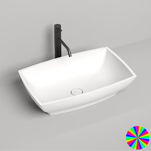 Раковина накладная Salini Gloria 1102204MRF 04, 60 х 38 х 15 см, из искусственного камня S-Stone, белый матовый, покраска по RAL полностью