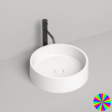 Раковина накладная Salini Gloria 1102201MRF 01, 44 х 44 х 12,5 см, из искусственного камня S-Stone, белый матовый, покраска по RAL полностью