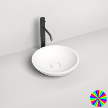 Раковина накладная Salini Callista 1101205SMRH 05, 36,5 х 36,5 х 8,5 см, из искусственного камня S-Stone, белый матовый, покраска по RAL снаружи