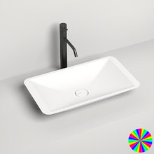 Раковина накладная Salini Callista 1101107GRF 03, 57 х 33,5 х 9 см, из искусственного камня S-Sense, белый глянцевый, покраска по RAL полностью