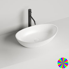 Раковина накладная Salini Noemi 1101103GRF, 56 х 34 х 15 см, из искусственного камня S-Sense, белый глянцевый, покраска по RAL полностью