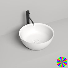 Раковина накладная Salini Alda 1102210MRH 02, 42,5 х 42,5 х 15,5 см, из искусственного камня S-Stone, белый матовый, покраска по RAL снаружи