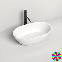 Раковина накладная Salini Sofia 1101206SMRH, 55,5 х 33 х 15 см, из искусственного камня S-Stone, белый матовый, покраска по RAL снаружи