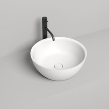 Раковина накладная Salini Alda 1102110G 02, 42,5 х 42,5 х 15,5 см, из искусственного камня S-Sense, белый глянцевый