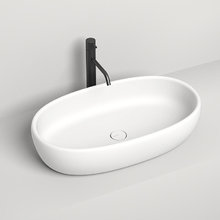 Раковина накладная Salini Luce 110721M, 69 х 39,5 х 15,5 см, из искусственного камня S-Stone, белый матовый