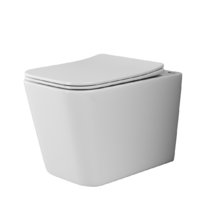 Подвесной безободковый унитаз Ceramicanova Cubic CN1806 Rimless, крышка микролифт