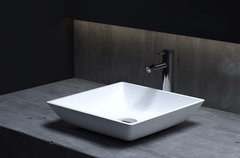 Раковина накладная Salini Callista 04, 38 x 38 х 8,5 см, из материала Sapirit, глянцевая белая, 1101108G