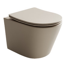 Подвесной унитаз Ceramicanova Balearica CN6000MC Rimless, безободковый, крышка микролифт, капучино матовый