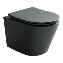 Подвесной унитаз Ceramicanova Balearica CN6000MDH Rimless, безободковый, крышка микролифт, темный антрацит матовый