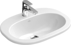 Раковина Villeroy&Boch O.novo, 56 х 40,5 см, встраиваемая сверху, альпийский белый, 41615601