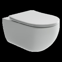 Подвесной унитаз Ceramicanova Long Rimless, безободковый, крышка микролифт, белый, CN3015