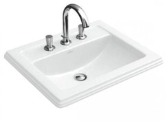 Раковина Villeroy&Boch Hommage 710263R1, 63 х 52,5 см, альпийский белый, встраиваемая, CeramicPlus, с переливом