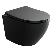 Подвесной унитаз Ceramicanova Uno CN11001MB, безободковый, сиденье c микролифтом, цвет черный матовый