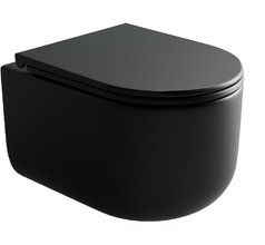 Подвесной унитаз Ceramicanova Ulma, CN4006MB, безободковый, крышка-сиденье микролифт, черный матовый