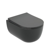 Подвесной унитаз Ceramica Nova Modena, CN6063MDH, безободковый, крышка-сиденье микролифт, темный антрацит матовый