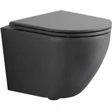 Подвесной унитаз CeramaLux 2197MG 37 x 49 x 36 см безободковый, сиденье DP, Soft Close, крышка микролифт, серый