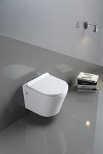 Подвесной унитаз CeramaLux B2330 36 x 48 x 36 см безободковый, укороченный, сиденье Soft Close