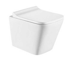 Подвесной унитаз CeramaLux 5171MW 34 x 49 x 36 см безободковый, сиденье DP, Soft Close, цвет белый матовый, крышка микролифт