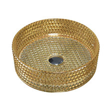 Раковина Vincea, 40 х 40 см, накладная, прозрачная, золото, VBS-5GL05