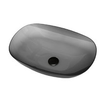 Раковина Vincea, 54 х 36 см, прозрачная, накладная, цвет черный, VBS-6T12B