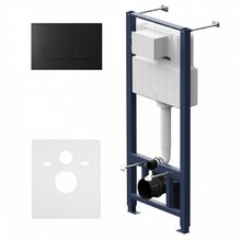 Инсталляция Am.Pm Pro для подвесного унитаза, с пневматической клавишей Pro S, черный матовый, I012704.7038