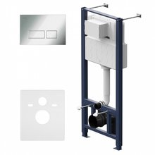 Инсталляция Am.Pm Pro для подвесного унитаза, с пневматической клавишей Pro S, хром глянцевый, I012704.7051