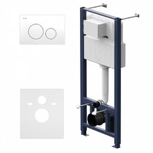 Инсталляция Am.Pm Pro для подвесного унитаза, с пневматической клавишей Pro L, цвет белый, I012704.9001