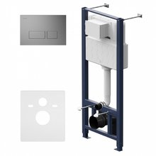 Инсталляция Am.Pm Pro для подвесного унитаза, с пневматической клавишей Pro S, никель матовый, I012704.7031