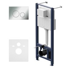 Инсталляция Am.Pm Pro для подвесного унитаза с пневматической клавишей Pro L пластик, глянцевый хром, I012704.9051