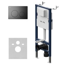 Инсталляция Am.Pm PrimeFit, I012709.0138, для подвесного унитаза, с клавишей PrimeFit L, механическая, цвет черный матовый