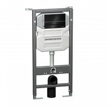 Инсталляция для унитаза Ceramicanova Envision CN1002B/Flat, с кнопкой и креплениями, цвет черный матовый