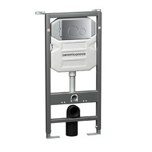 Инсталляция для унитаза Ceramicanova Envision CN1001M с кнопкой смыва Round и креплениями, цвет хром матовый