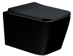 Подвесной унитаз CeramaLux NS-5170-18 34 x 51.5 x 36 см безободковый, сиденье DP, Soft Close, цвет черный