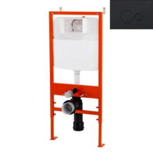 Инсталляция BelBagno BB026/BB084NERO для подвесного унитаза с клавишей смыва, цвет черный матовый