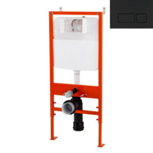 Инсталляция BelBagno BB026/BB044NERO для подвесного унитаза с клавишей смыва, цвет черный матовый