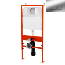 Инсталляция BelBagno BB026/BB041CR для подвесного унитаза с клавишей смыва, цвет хром