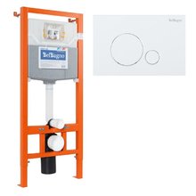 Инсталляция BelBagno для подвесного унитаза BB001-120, клавиша белая BB014-SR-BIANCO