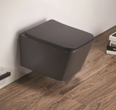 Подвесной унитаз Ceramalux NС, безободковый, крышка микролифт, темно-серый матовый, 5170MDH